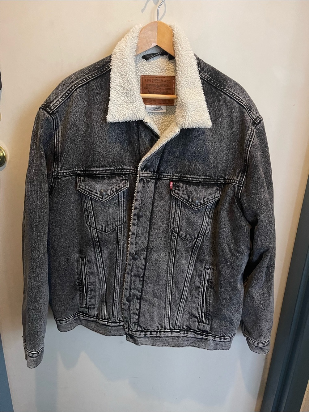 Levi's Gray Wash Sherpa-Lined Denim Jacket